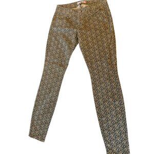 Cabi Abstract Floral Artsy Print Skinny Jeans Sz 2 EUC Mid-Rise Stretch, Soft